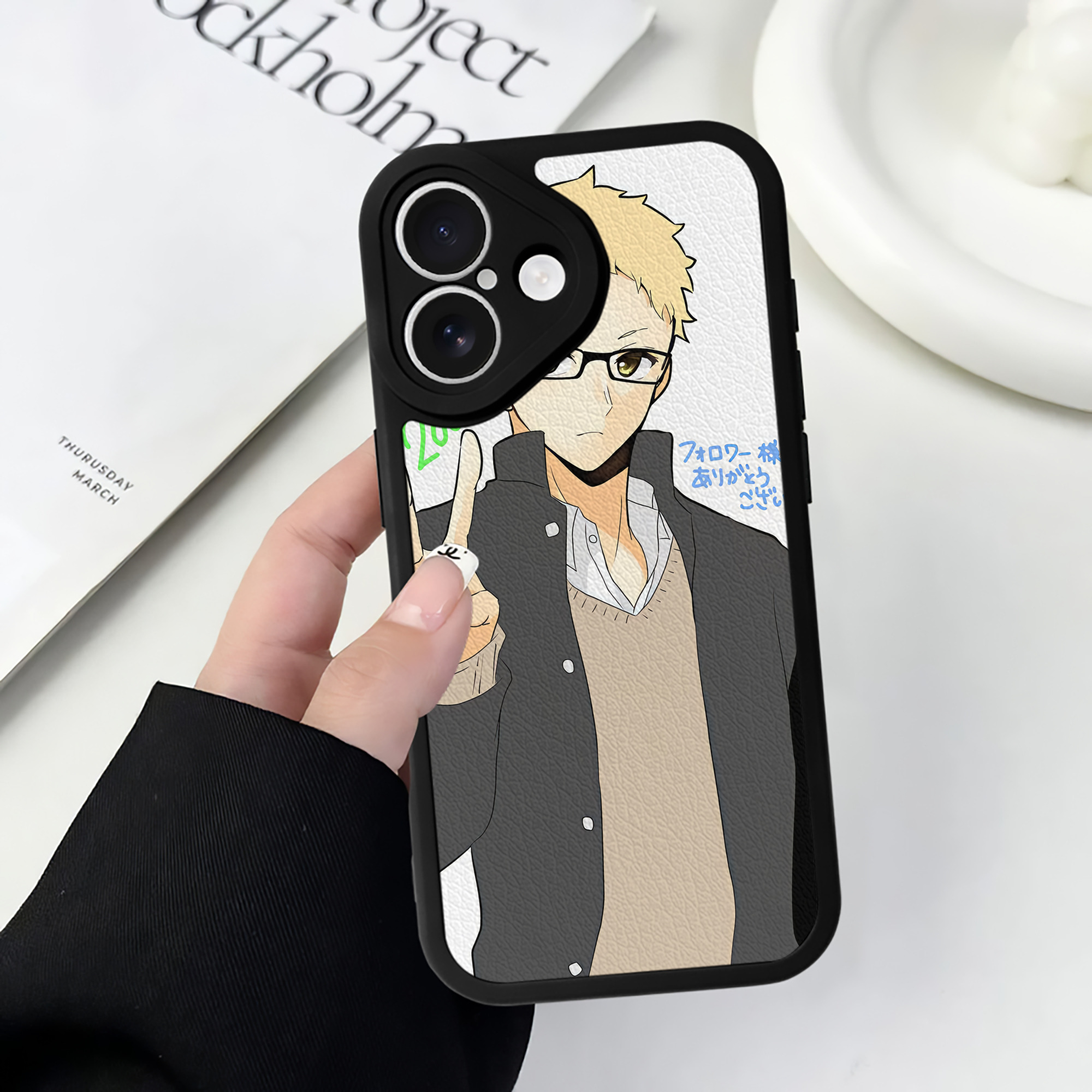 （画像用） ハイキュー!! Haikyu!! 【iPhone 16シリーズ対応】シリコンスマホケース（レザー調） 材質：シリコン